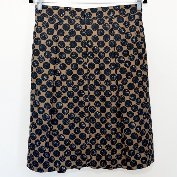 DRIES VAN NOTEN Pleated A-Line Midi Skirt Black Brown US Size 4 - Picture 2 of 6